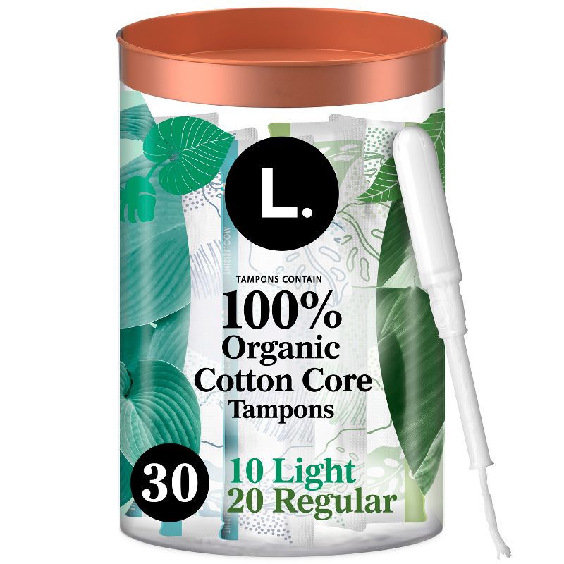 slide 1 of 10, L . Organic Cotton Full Size Multipack Tampons - Light/Regular - 30ct, 30 ct