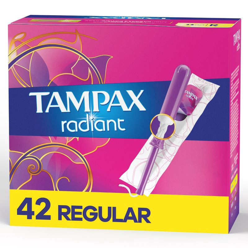 slide 1 of 10, Tampax Radiant Regular Absorbency Tampons - Unscented - 42ct, 42 ct