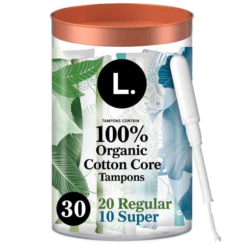 slide 1 of 10, L . Organic Cotton Full Size Multipack Tampons - Regular/Super - 30ct, 30 ct