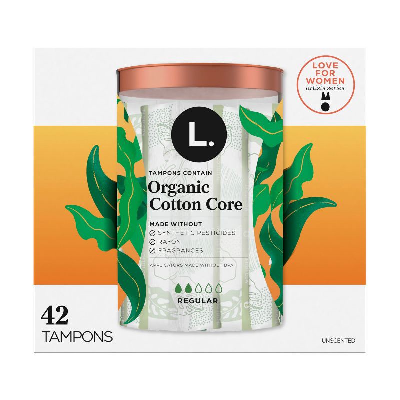 slide 11 of 12, L . Organic Cotton Full Size Refill Tampons - Regular - 42ct, 42 ct