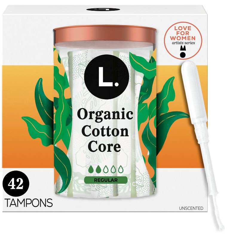 slide 1 of 12, L . Organic Cotton Full Size Refill Tampons - Regular - 42ct, 42 ct