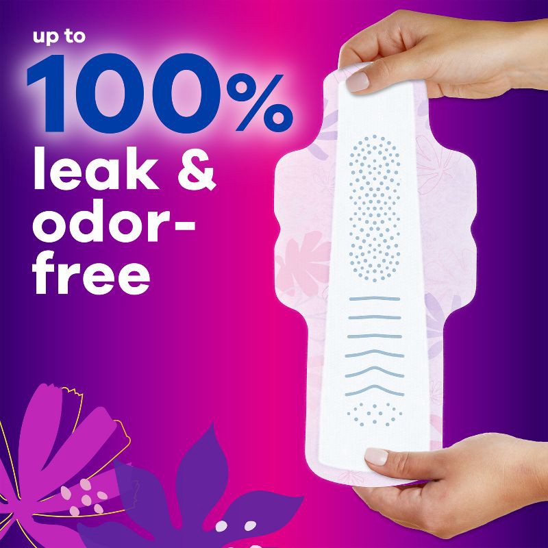 slide 4 of 12, Always Radiant Extra Heavy Absorbency Overnight Sanitary Pads with Wings - Scented - Size 5 - 26ct, 5 x 26 ct