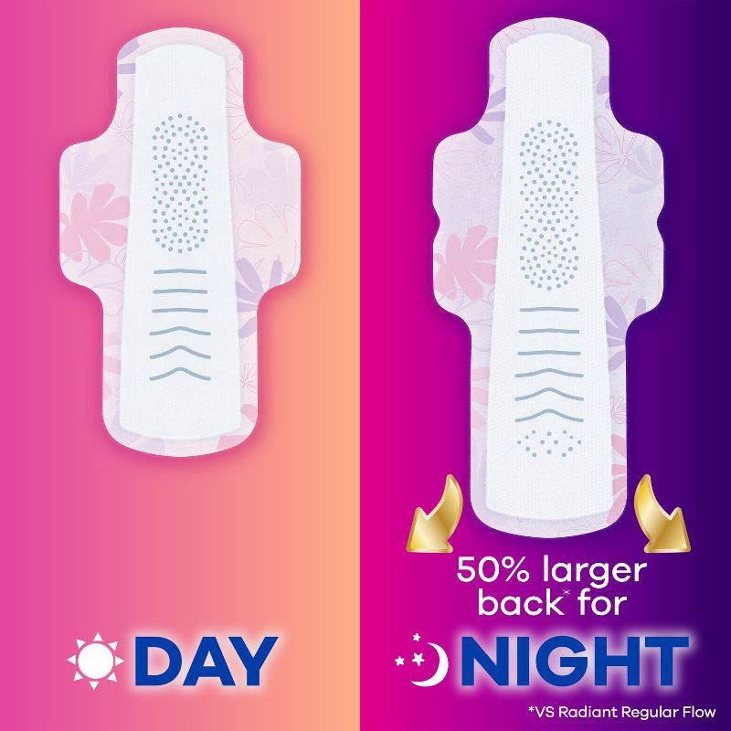 slide 5 of 12, Always Radiant Extra Heavy Absorbency Overnight Sanitary Pads with Wings - Scented - Size 5 - 26ct, 5 x 26 ct