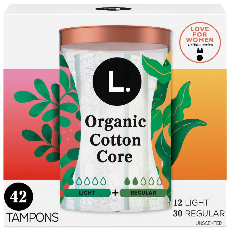slide 2 of 12, L . Organic Cotton Full Size Multipack Tampons - Light/Regular - 42ct, 42 ct