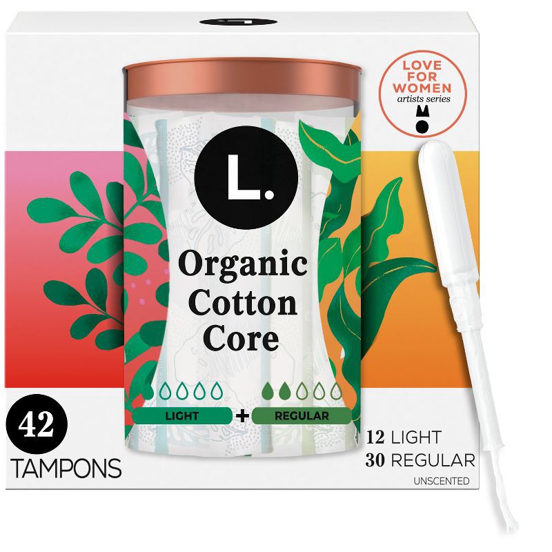 slide 1 of 12, L . Organic Cotton Full Size Multipack Tampons - Light/Regular - 42ct, 42 ct