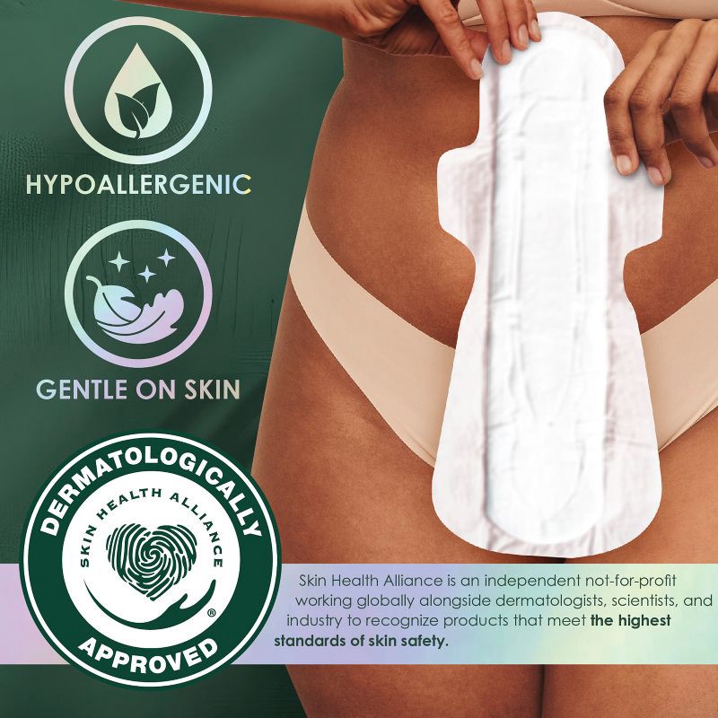 slide 7 of 13, L . L. Organic Cotton Top Layer Maxi Extra Long Pads - Overnight Absorbency - 28ct, 28 ct