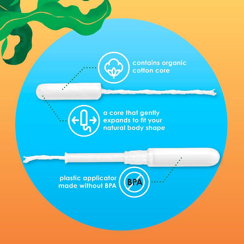 slide 4 of 11, L . Organic Cotton Full Size Multipack Refill Tampons - Regular/Super - 42ct, 42 ct