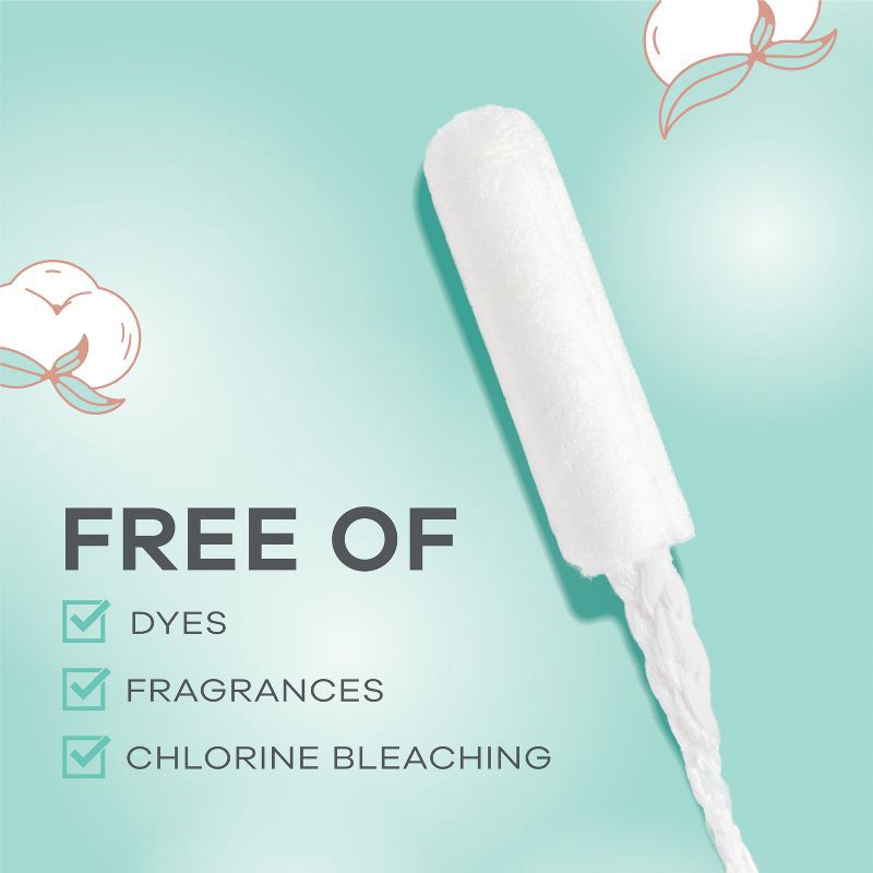 slide 6 of 8, Tampax Pure Cotton Tampons - Super - 24ct, 24 ct