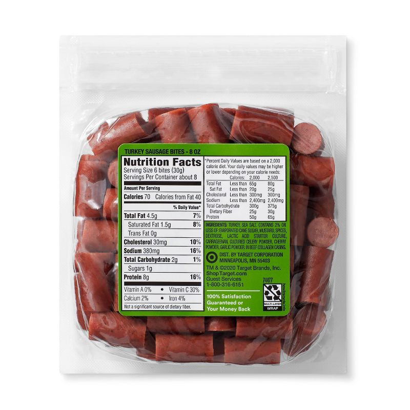 slide 3 of 3, Turkey Sausage Snack Bites - 8oz - Good & Gather™, 8 oz