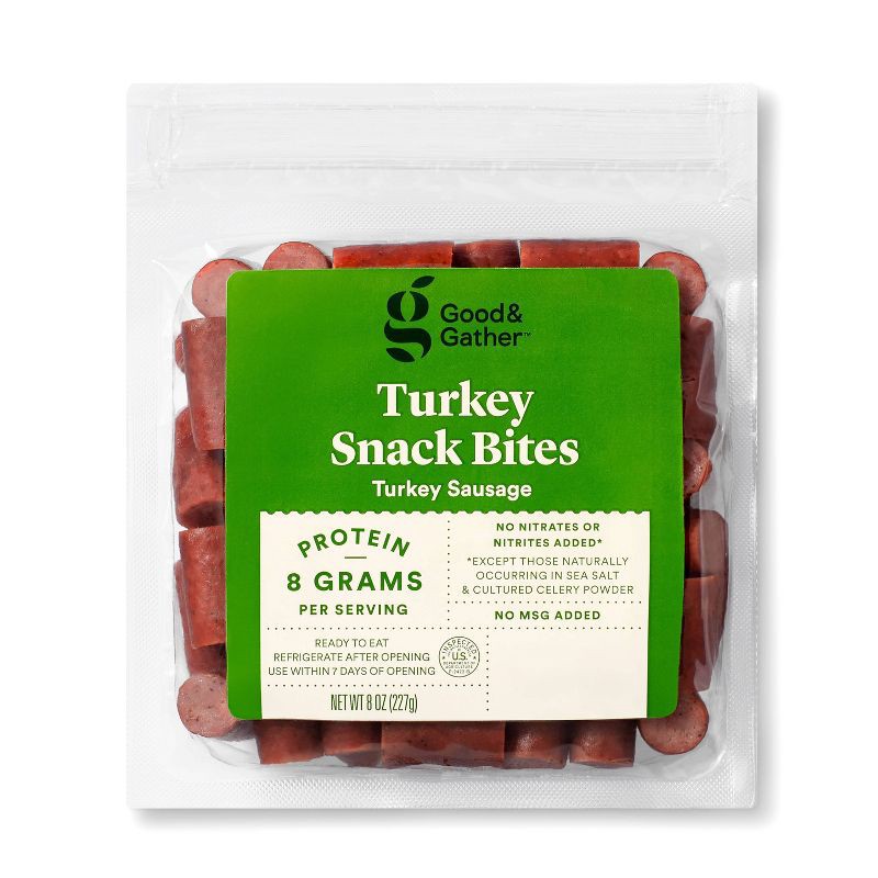 slide 1 of 3, Turkey Sausage Snack Bites - 8oz - Good & Gather™, 8 oz