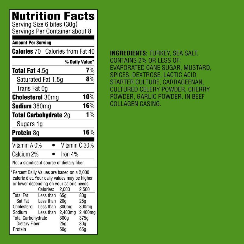 slide 4 of 4, Turkey Sausage 8g Protein Snack Bites - 8oz - Good & Gather™, 8 gram, 8 oz