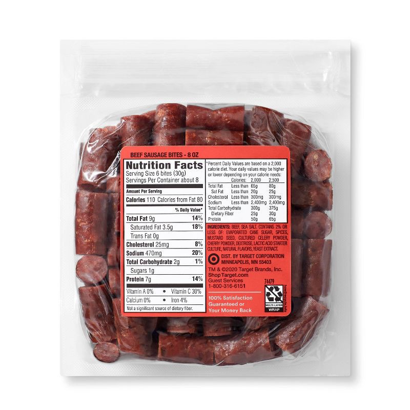 slide 2 of 4, Beef Sausage 7g Protein Snack Bites - 8oz - Good & Gather™, 7 gram, 8 oz
