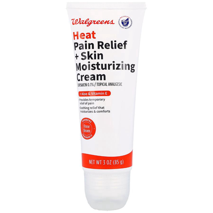 slide 4 of 5, Walgreens Heat Pain Relief + Skin Moisturizing Cream, 3 oz
