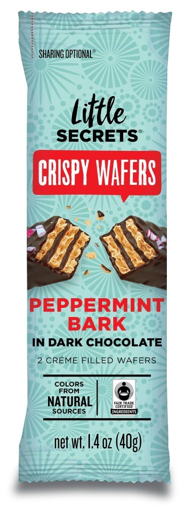 slide 1 of 1, Little Secrets Peppermint Bark Dark Chocolate Crispy Wafers, 1.4 oz