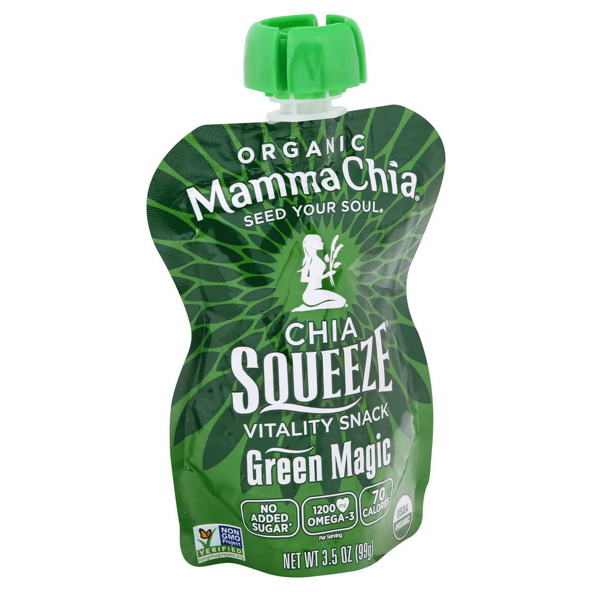 slide 2 of 9, Mamma Chia Organic Chia Squeeze Vitality Snack Green Magic, 3.5 fl oz