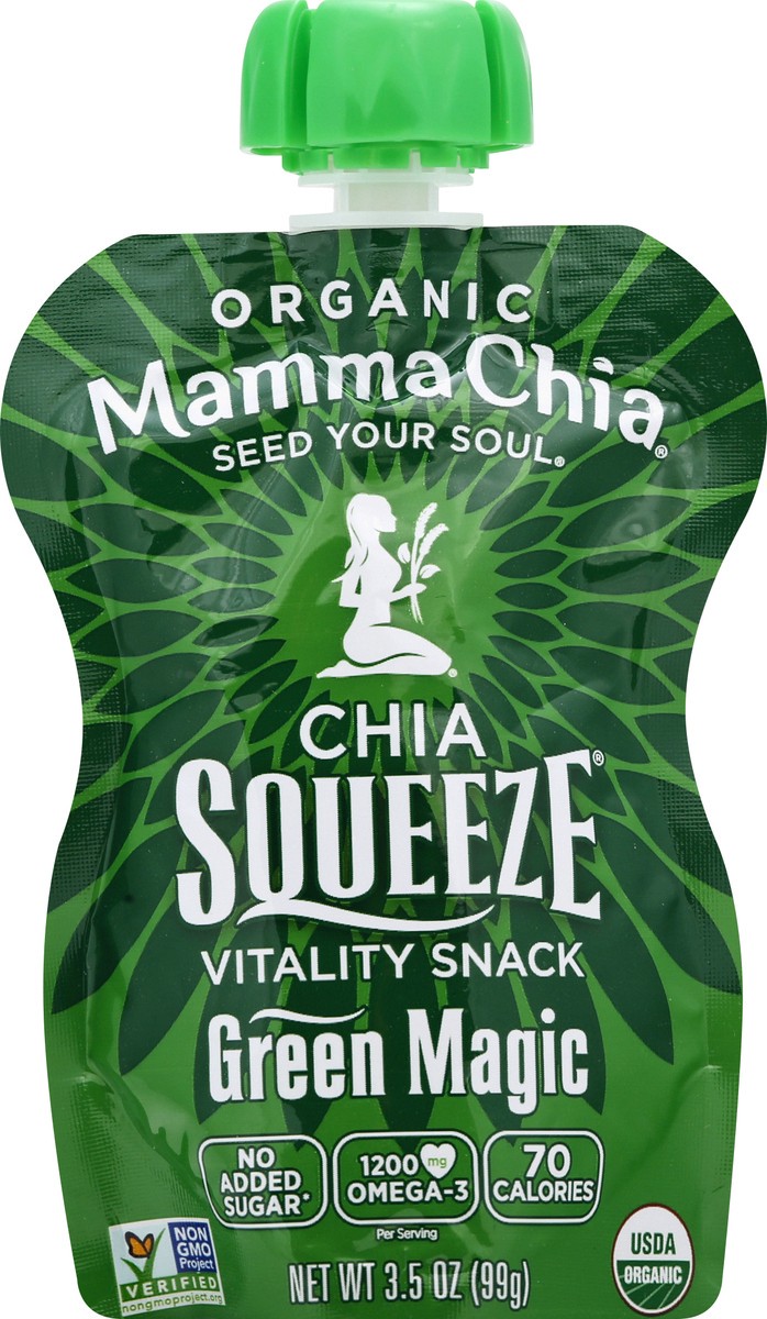 slide 6 of 9, Mamma Chia Organic Chia Squeeze Vitality Snack Green Magic, 3.5 fl oz