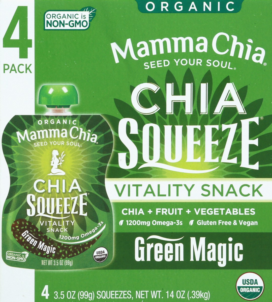 slide 2 of 4, Mamma Chia Organic Green Magic Chia Pouches, 