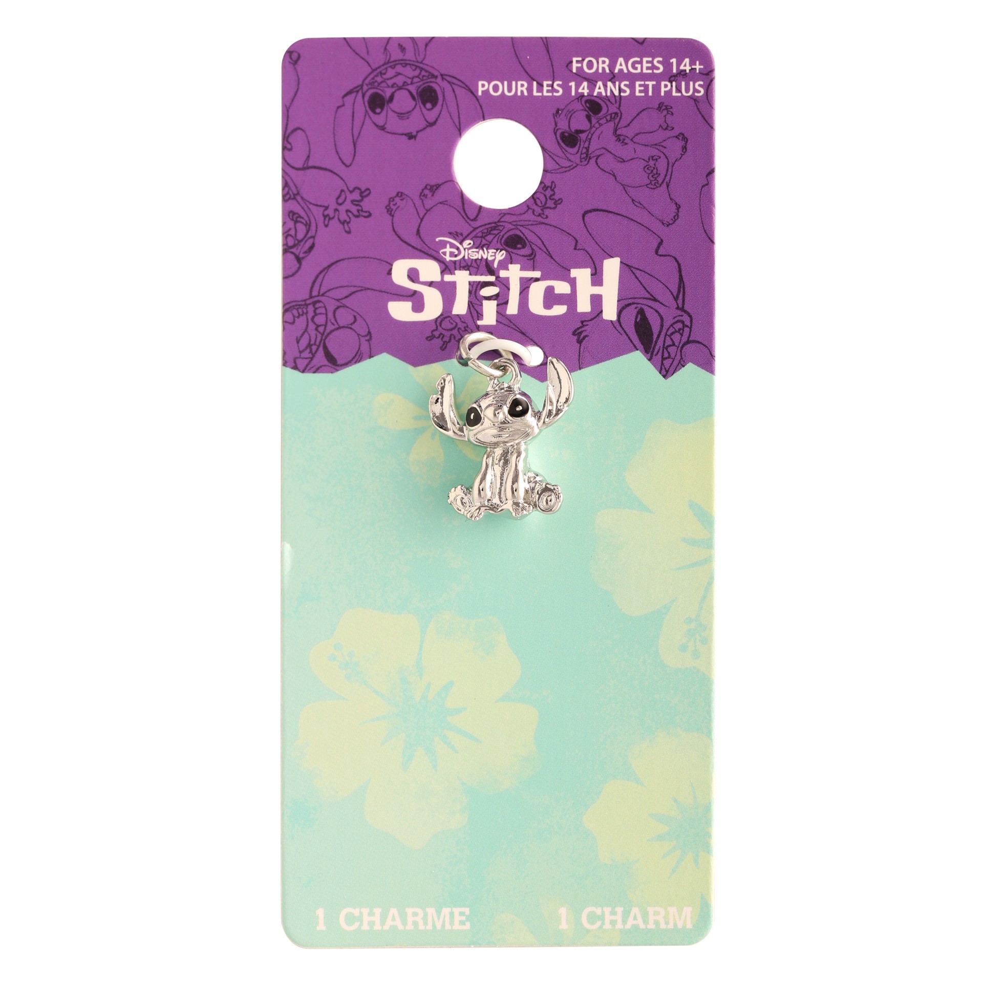 slide 2 of 3, Disney Silver Stitch Enamel Charm, 0.81 in x 0.61 in x 0.24 in