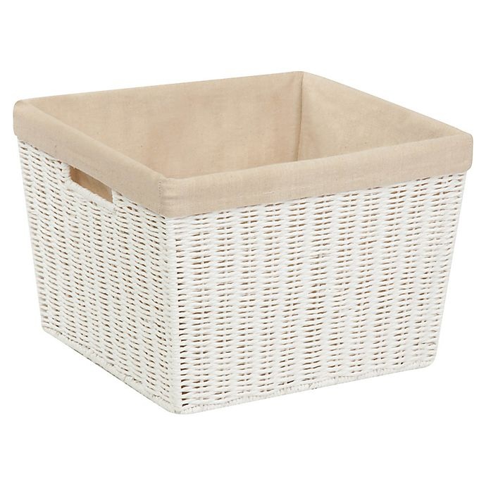 slide 2 of 2, Honey-Can-Do Large Paper Rope Shelf Basket with Liner - White, 1 ct