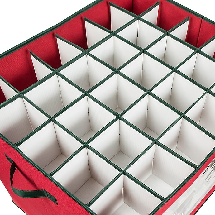 slide 3 of 8, Honey-Can-Do 120-Ornament Storage Cube - Red, 1 ct