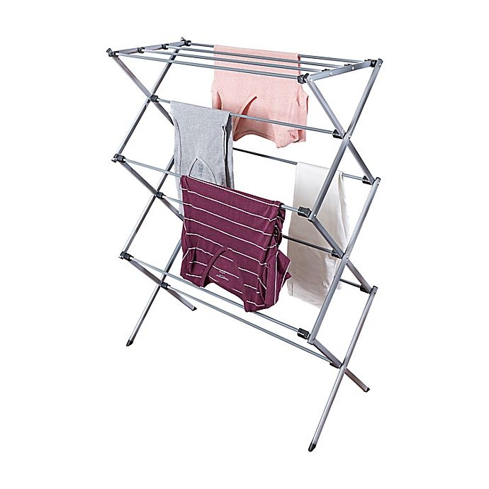 slide 1 of 6, Honey-Can-Do 3-Tier Collapsible Drying Rack - Silver, 1 ct