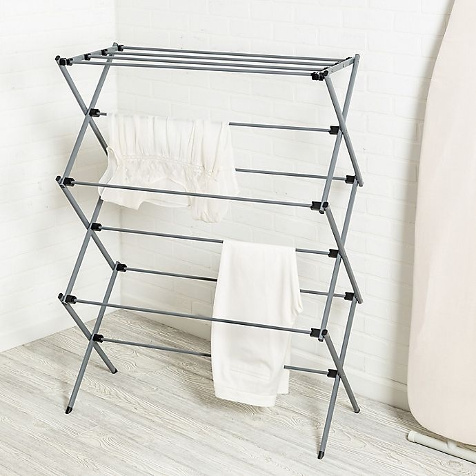 slide 6 of 6, Honey-Can-Do 3-Tier Collapsible Drying Rack - Silver, 1 ct