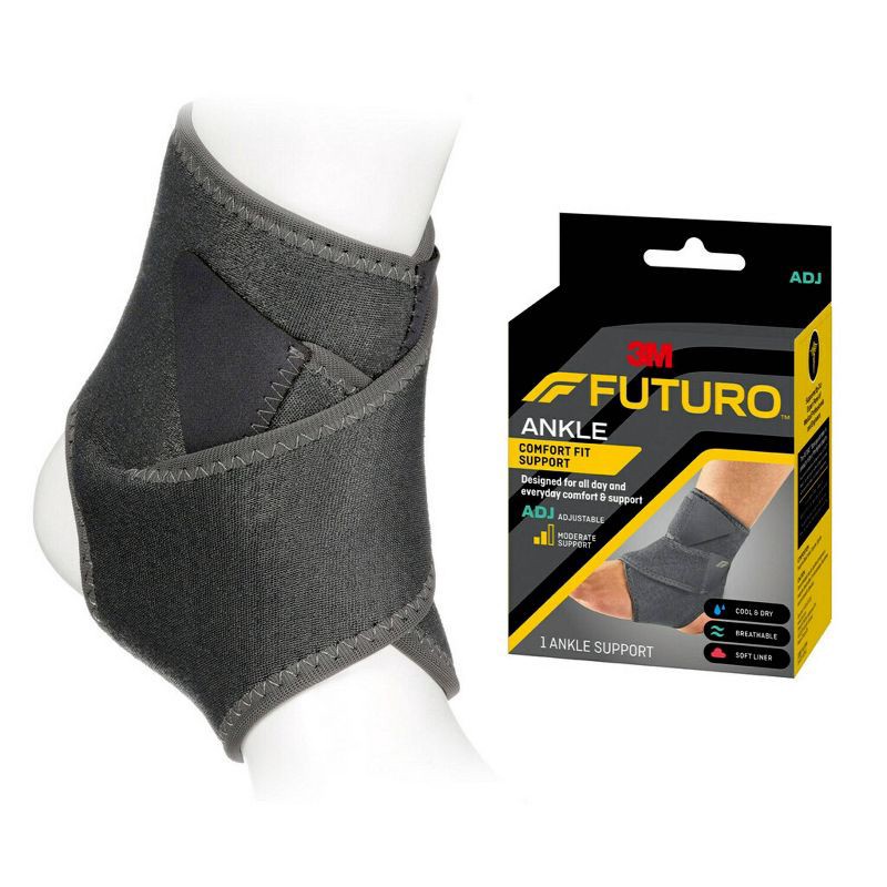 slide 1 of 11, FUTURO Comfort Fit Ankle Support, Adjustable Everyday Ankle Brace - 1pk, 1 ct