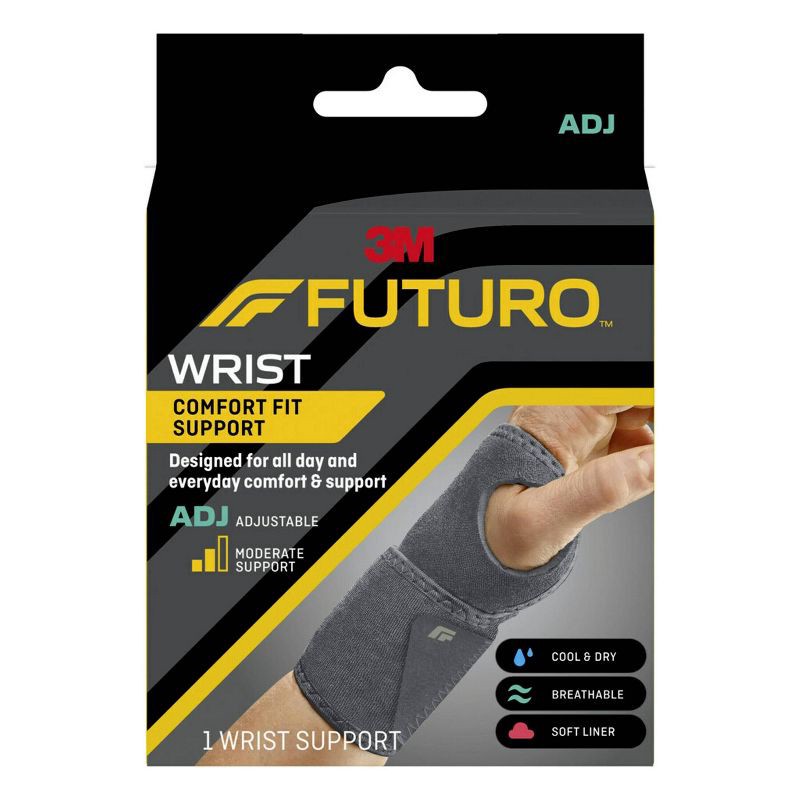 slide 2 of 10, FUTURO Comfort Fit Wrist Support, Adjustable Everyday Wrist Brace - 1pk, 1 ct