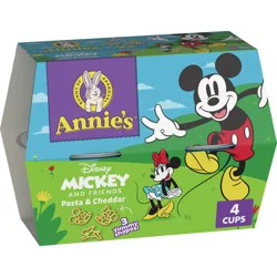 Annie's Mickey & Friends Pasta & Cheddar Mac and Cheese Microwave Cups - 7.4oz/4pk