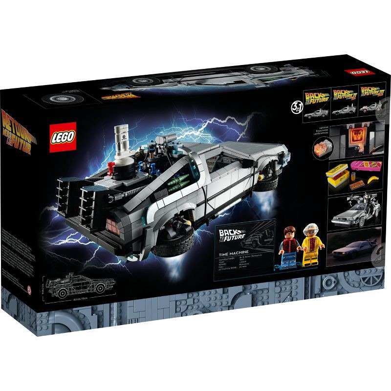 slide 4 of 6, LEGO Icons Back to the Future Time Machine Car Set 10300, 1 ct