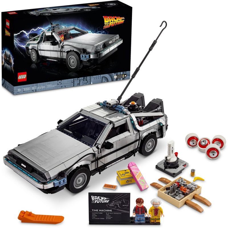 slide 1 of 6, LEGO Icons Back to the Future Time Machine Car Set 10300, 1 ct