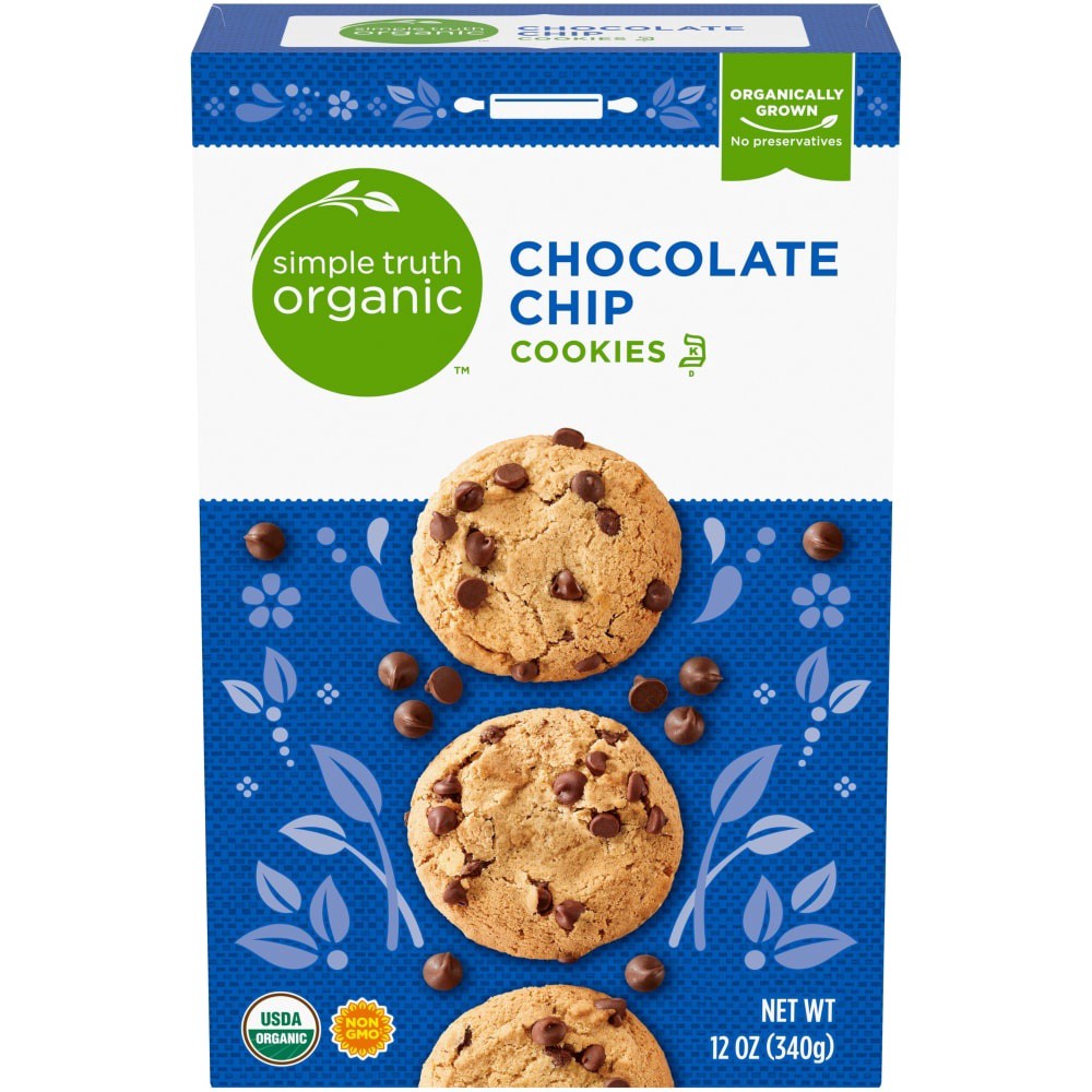 slide 3 of 3, Simple Truth Organic Chocolate Chip Cookies, 12 oz