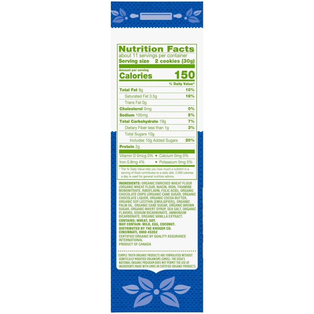 slide 2 of 3, Simple Truth Organic Chocolate Chip Cookies, 12 oz