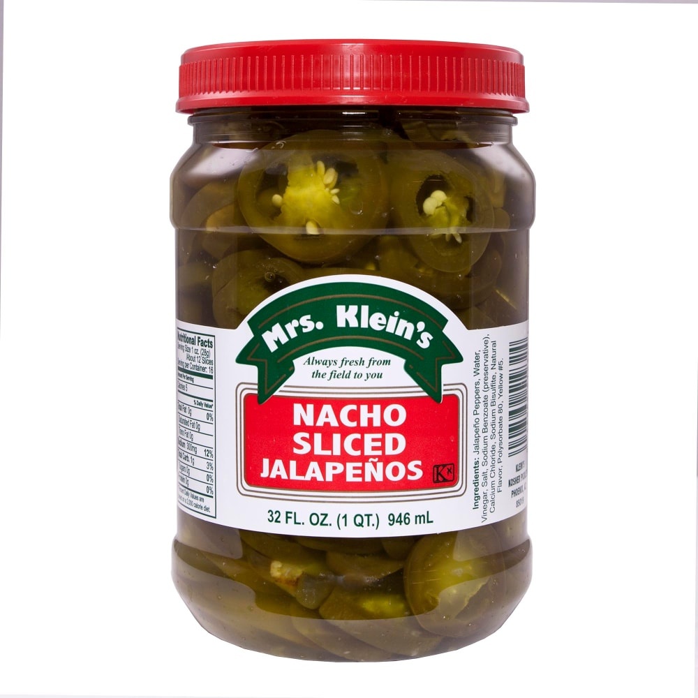 slide 1 of 1, Mrs. Klein's Nacho Sliced Jalapenos, 32 oz