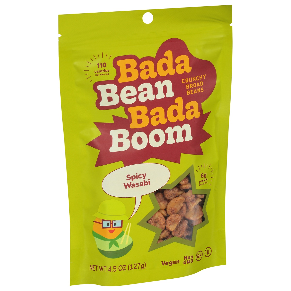 slide 3 of 9, Bada Bean Bada Boom Crunchy Spicy Wasabi Broad Beans 4.5 oz, 4.5 oz