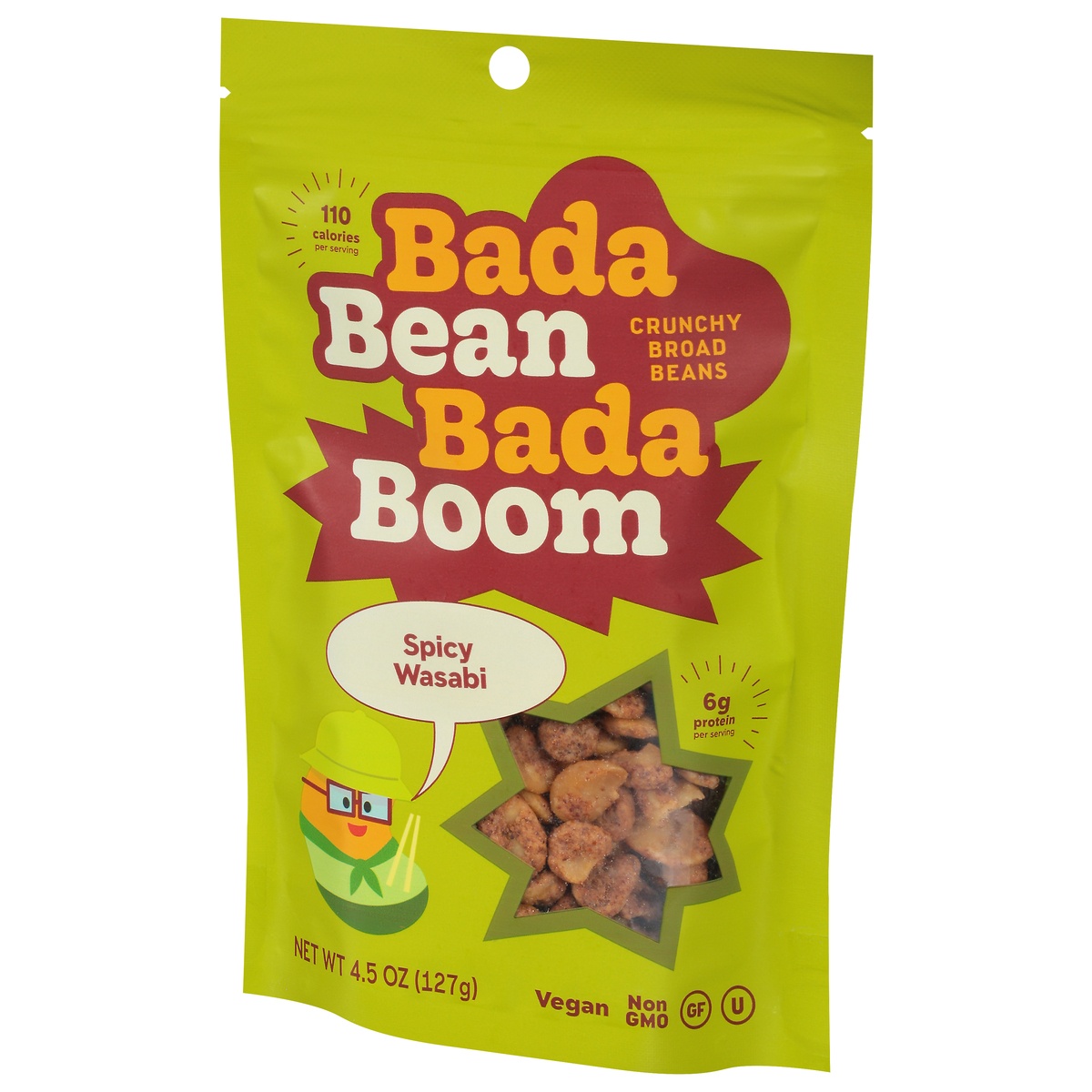 slide 6 of 9, Bada Bean Bada Boom Crunchy Spicy Wasabi Broad Beans 4.5 oz, 4.5 oz