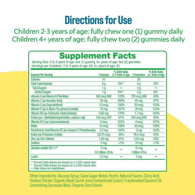 slide 3 of 16, Culturelle Kids' Probiotic + Multi Lutein Gummies - 60ct, 60 ct