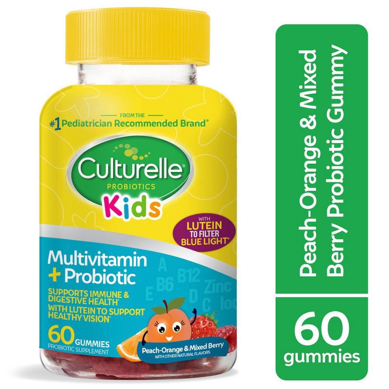 slide 8 of 16, Culturelle Kids' Probiotic + Multi Lutein Gummies - 60ct, 60 ct