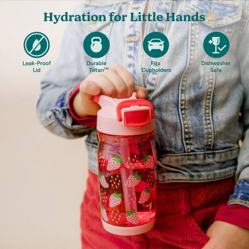 slide 3 of 10, Reduce 14oz Plastic Hydrate Tritan Kids Water Bottle with Straw Lid Berry Sweet, 14 oz