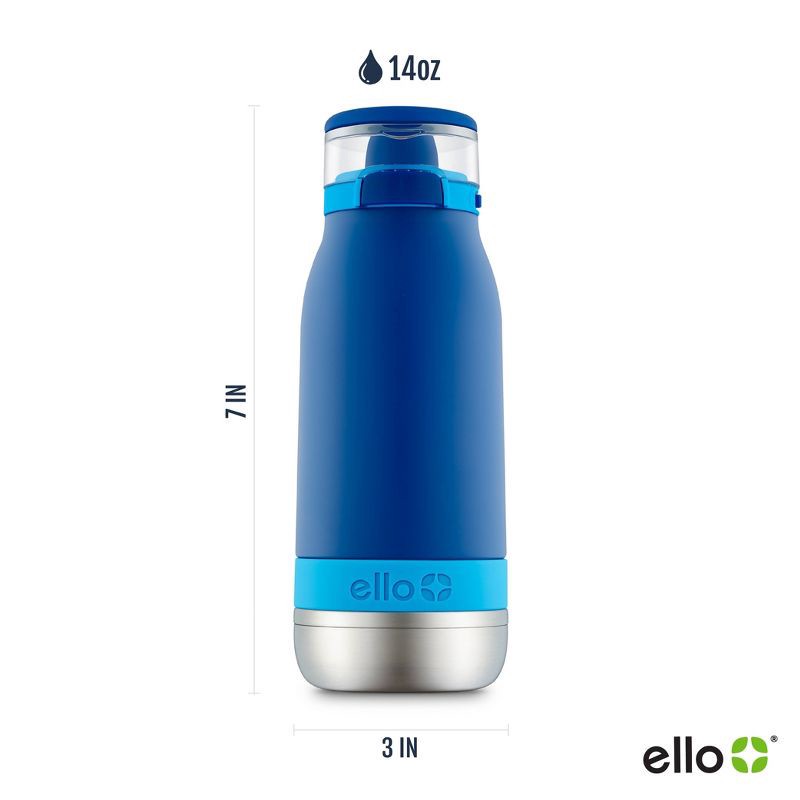 slide 6 of 6, Ello 14oz Stainless Steel Emma Kids' Water Bottle Blue, 14 oz