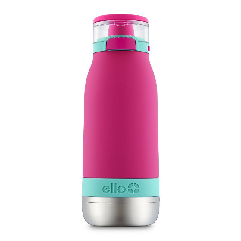 slide 1 of 8, Ello 14oz Stainless Steel Emma Kids' Water Bottle Light Pink: BPA-Free, Insulated, Flip-Top Lid, Dishwasher-Safe Parts, 14 oz