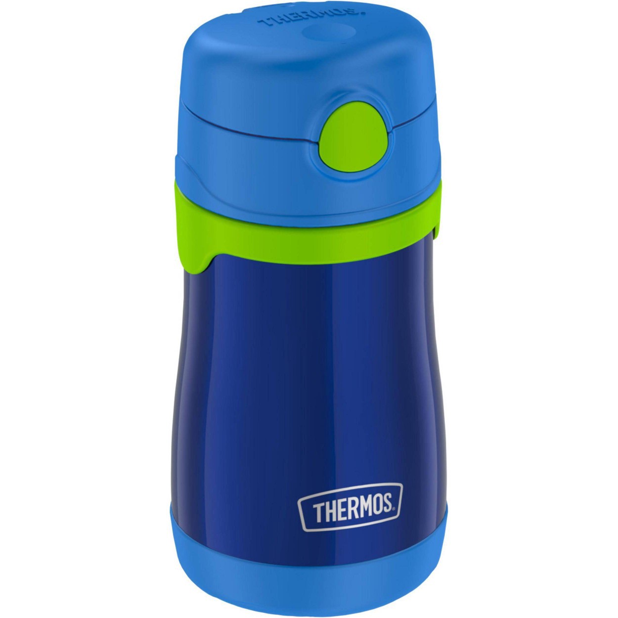 slide 5 of 6, Thermos 10oz Stainless Steel Straw Bottle Navy Blue, 1 ct