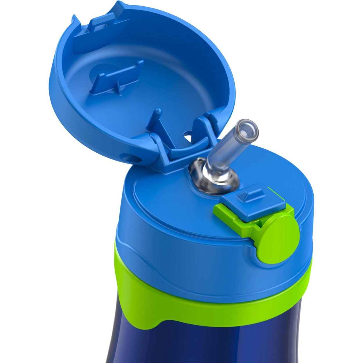 slide 3 of 6, Thermos 10oz Stainless Steel Straw Bottle Navy Blue, 1 ct