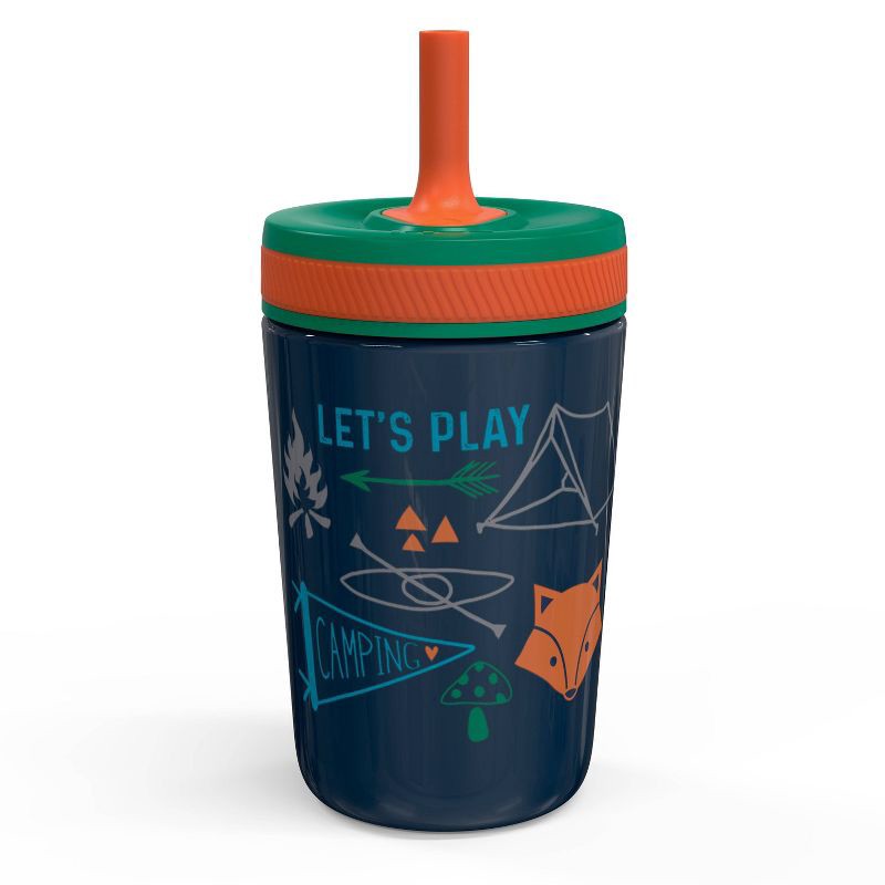slide 2 of 3, 12oz Stainless Steel Camping Double Wall Kelso Tumbler - Zak Designs: Dishwasher-Safe Kids Straw Cup, Off-White, 12 oz