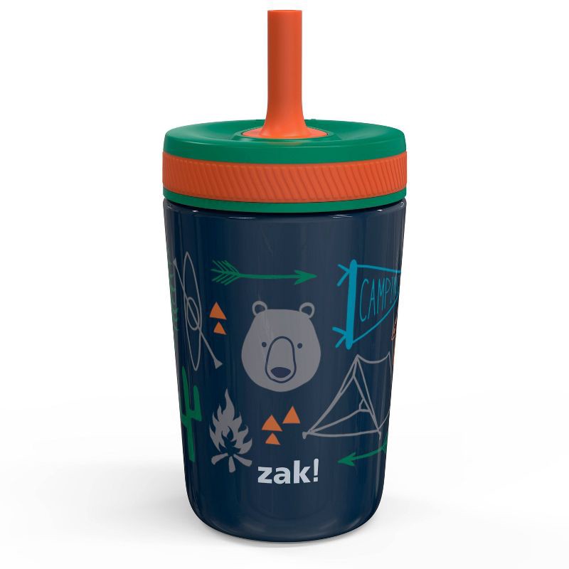 slide 1 of 3, 12oz Stainless Steel Camping Double Wall Kelso Tumbler - Zak Designs: Dishwasher-Safe Kids Straw Cup, Off-White, 12 oz