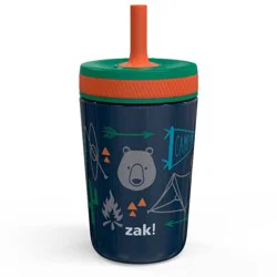 12oz Stainless Steel Camping Double Wall Kelso Tumbler - Zak Designs: Dishwasher-Safe Kids Straw Cup, Off-White