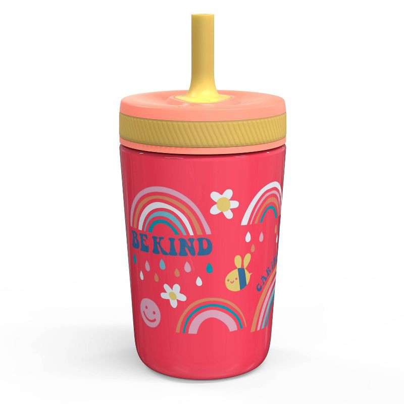 slide 2 of 3, 12oz Stainless Steel Rainbow Double Wall Kelso Tumbler - Zak Designs: Kids Straw Cup, Dishwasher-Safe, Cold Drinks, 12 oz