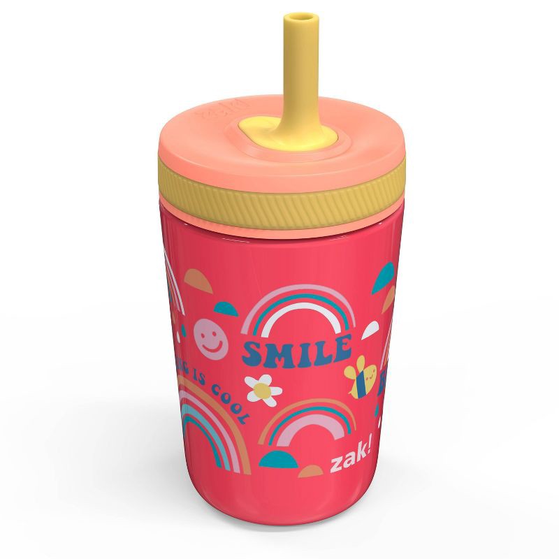 slide 3 of 3, 12oz Stainless Steel Rainbow Double Wall Kelso Tumbler - Zak Designs: Kids Straw Cup, Dishwasher-Safe, Cold Drinks, 12 oz