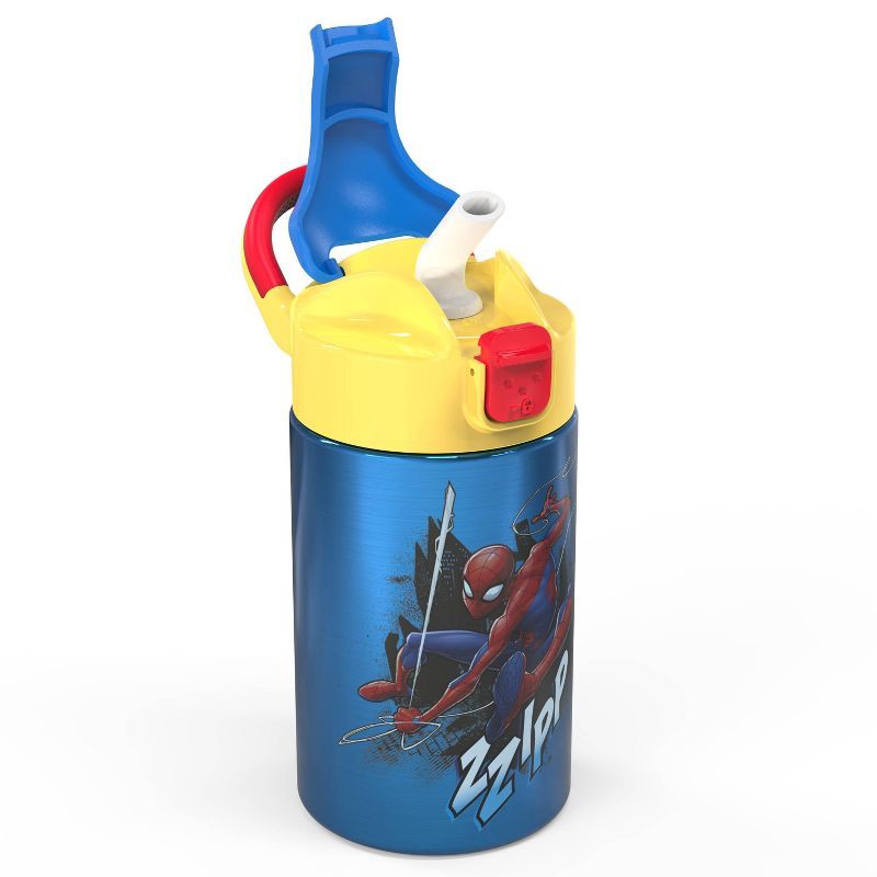 slide 2 of 4, Zak Designs Spider-Man 14oz Stainless Steel Double Wall Valiant Bottle: Kids Water Bottle, Dishwasher-Safe, Multicolor, 14 oz