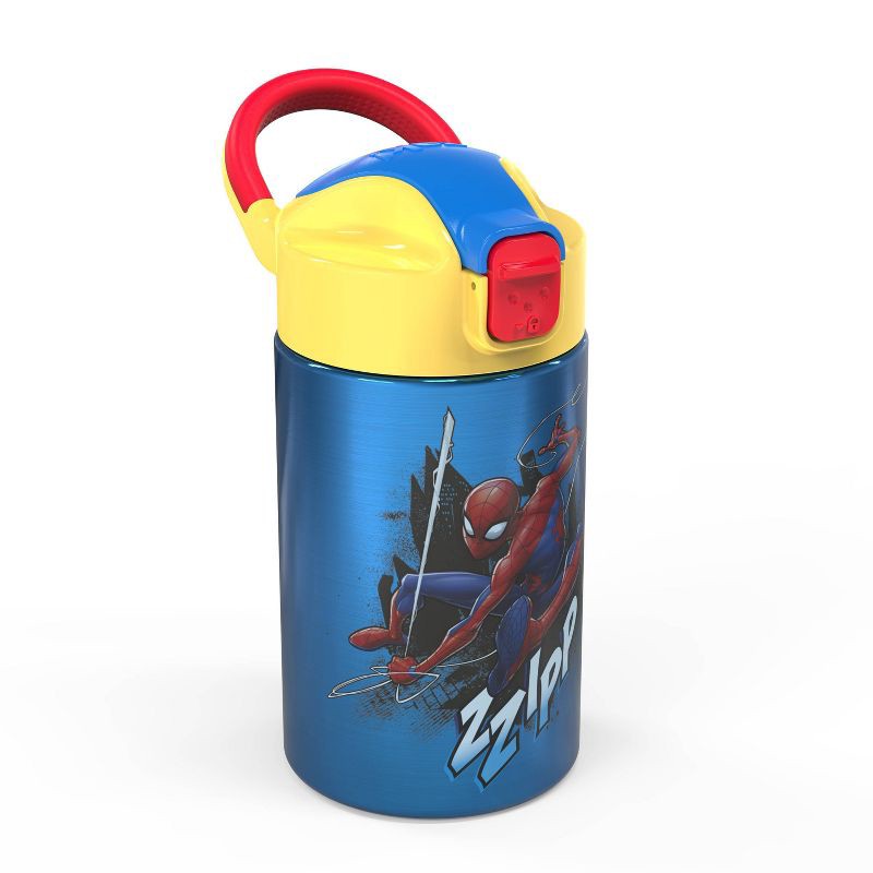 slide 4 of 4, Zak Designs Spider-Man 14oz Stainless Steel Double Wall Valiant Bottle: Kids Water Bottle, Dishwasher-Safe, Multicolor, 14 oz